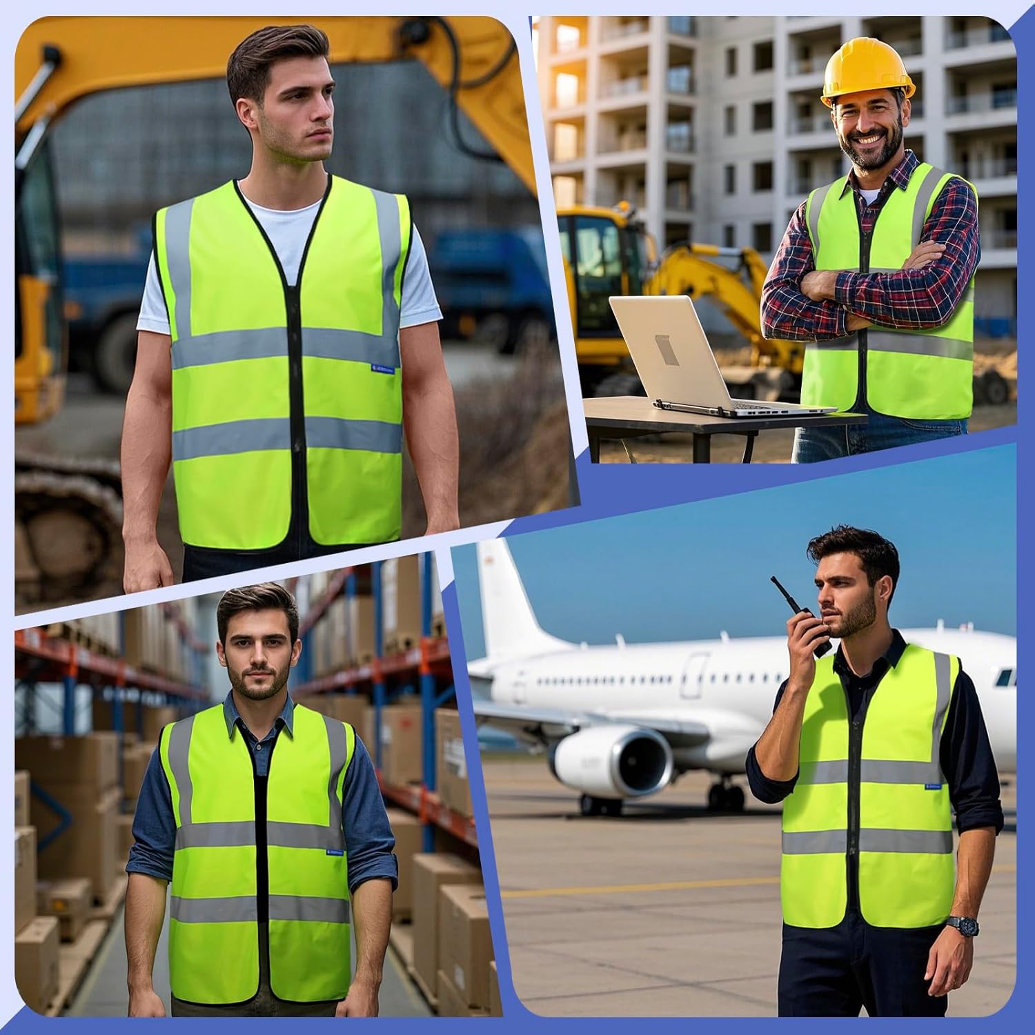 BeautyWill Custom Safety Vest Customized Logo Class 2 High Visibility Reflective Vest with Pockets Construction workwear - Image 4