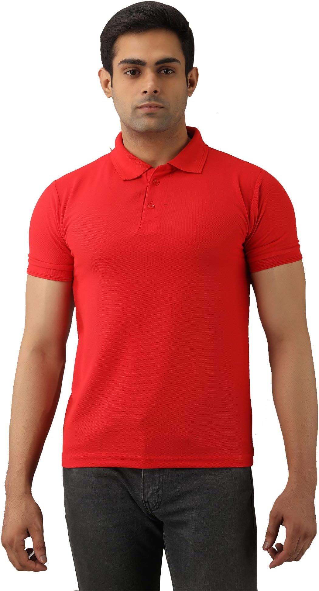 feranoidMens Cotton Solid Polo T-Shirt