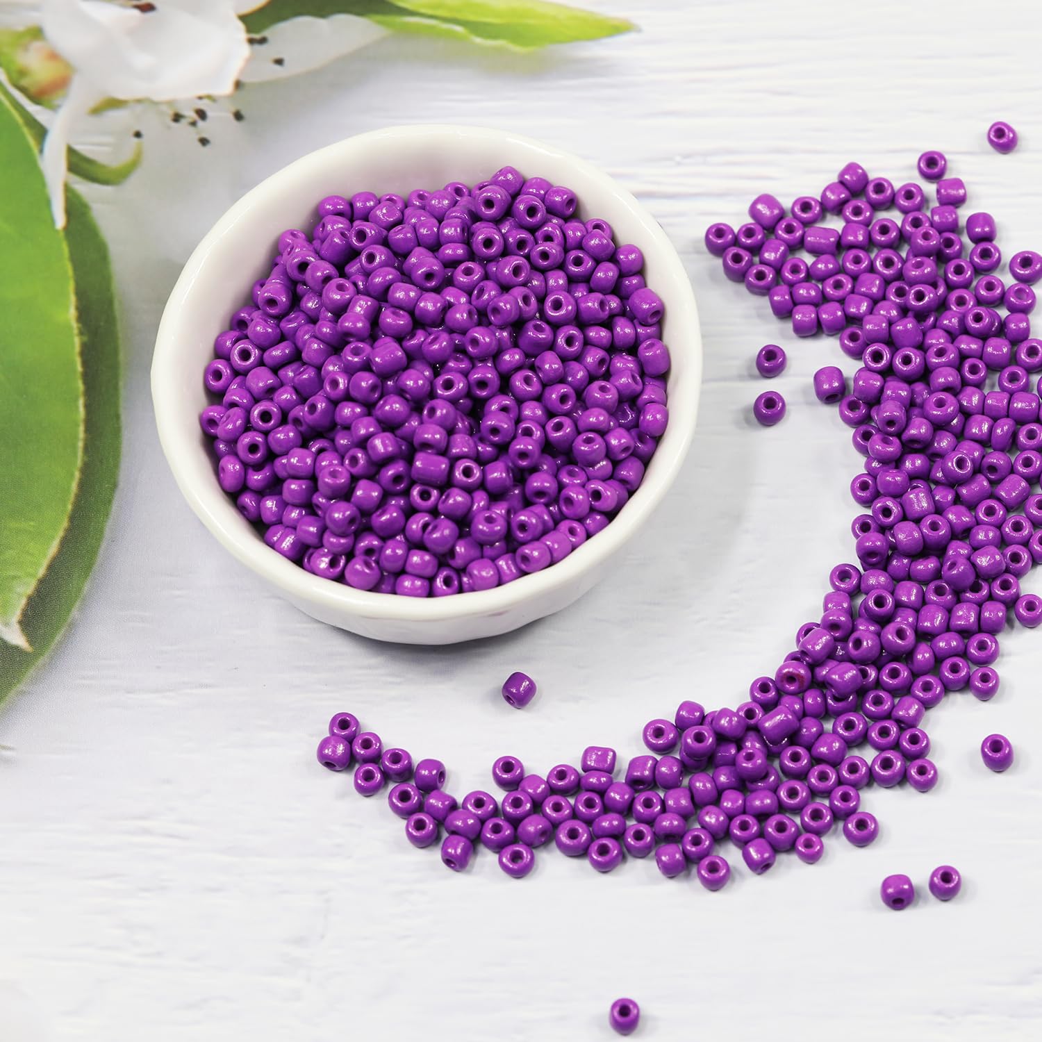 Tibaoffy Dark Purple Beads Size 6/0 Crafts Glass Seed Beads 4mm for Jewelry Making (Total About 100g About 1200pcs) - Image 2