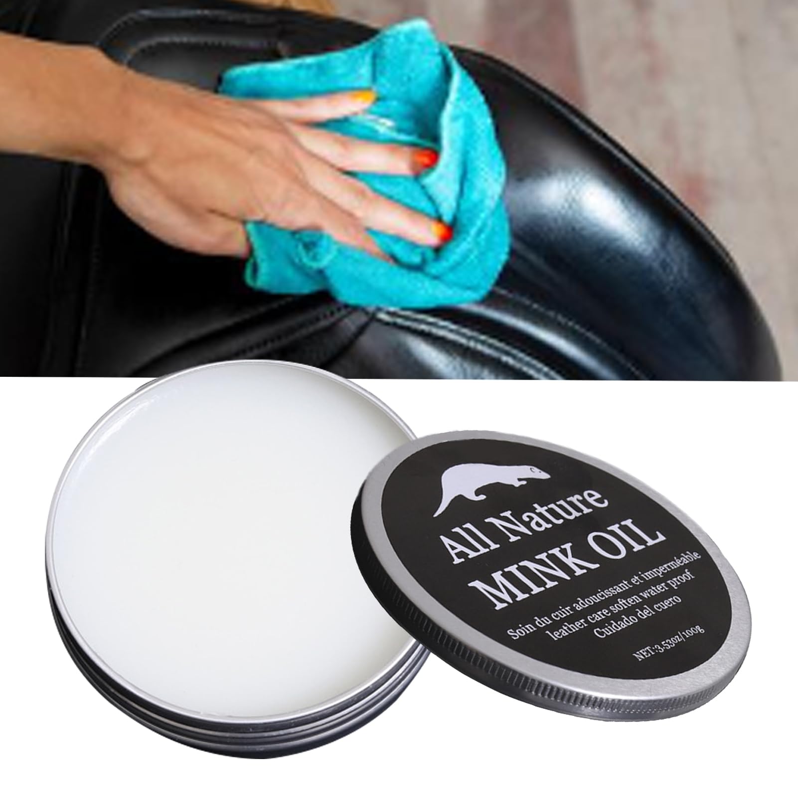 Crema Per Cuoio Rigenerante - 100g Crema Manutenzione Cuoio | Trattamento Mobili, Prodotto Ristrutturante e Balsamo Pulente per Scarpe, Borse e in Pelle