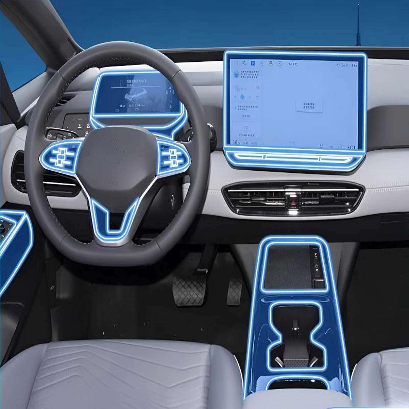 Dashboard Multimedia Navigation Transparent Protection, for Volkswagen 2025-2026 Film Anti-Scratch