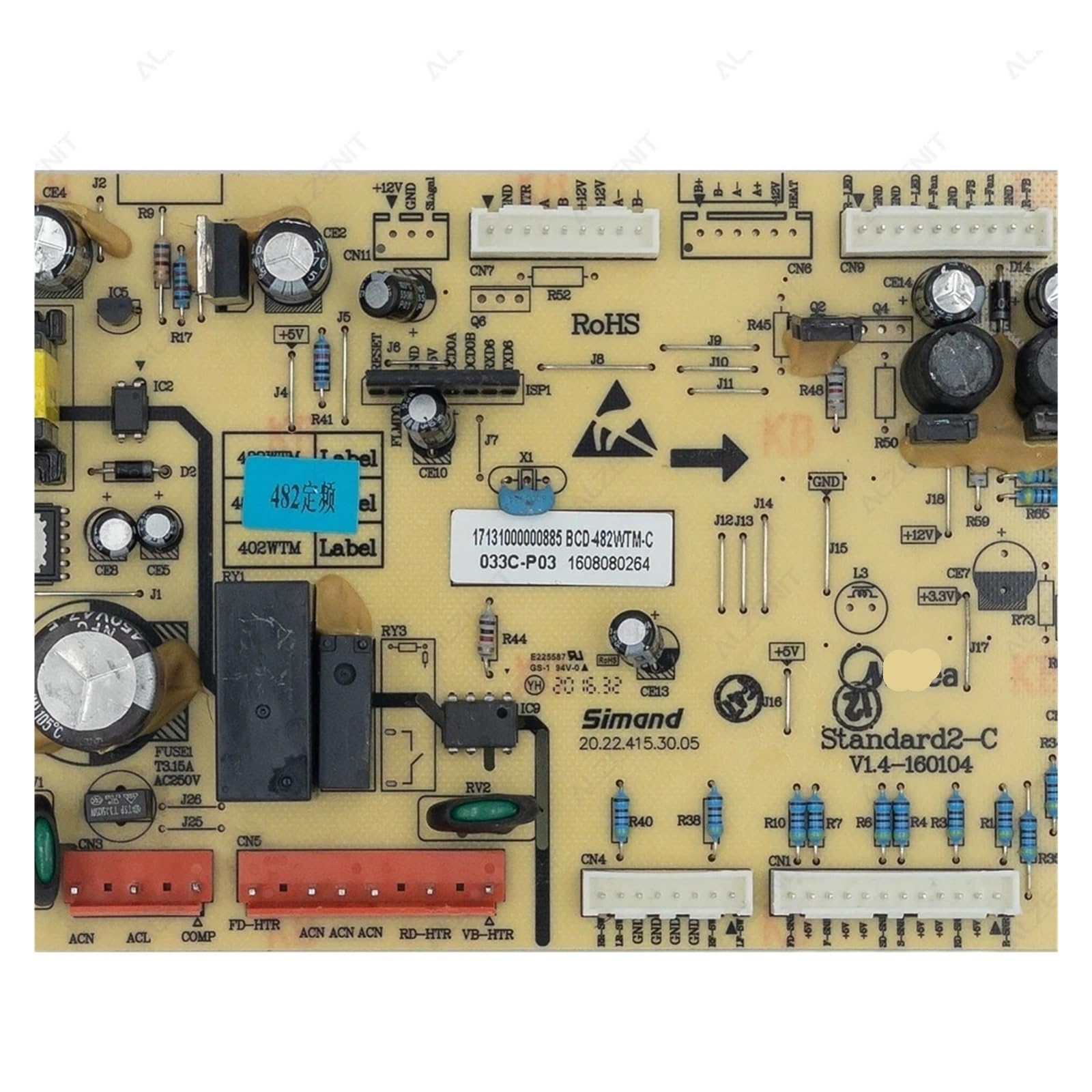 Refrigerator Control Board，Compatible For Midea ， BCD-482WTM-C 17131000000885 Circuit PCB BCD-482WTM Fridge Motherboard Freezer Board, Backplane