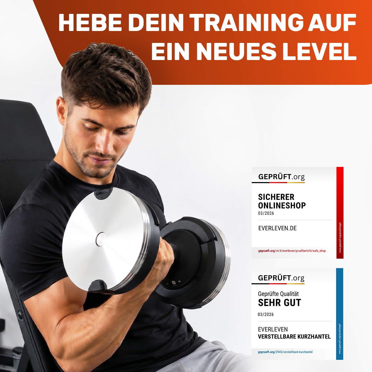Verstellbare Kurzhantel 24kg | Nova Series | 12kg |18kg | 24kg | 32kg |40kg | 24 Gewichtseinstellungen | Einzelhantel | Verstellbare Kurzhantel | Hantel einstellbar und platzsparend [NOVA³ LOCK]