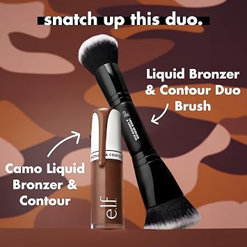 e.l.f. Camo Liquid Bronzer & Contour, Highly Pigmented, Natural-Looking Glowy Finish, Long-Lasting, Rounded Applicator, Vegan & Cruelty-Free, 7 Tan/Deep