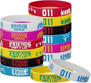ST Party Favor, 24 Pieces Stranger Themed Party Silicone Rubber Bracelet, Rubber Wristbands Silicone Bracelets Ideal for Birthday Party Supplies and Favors