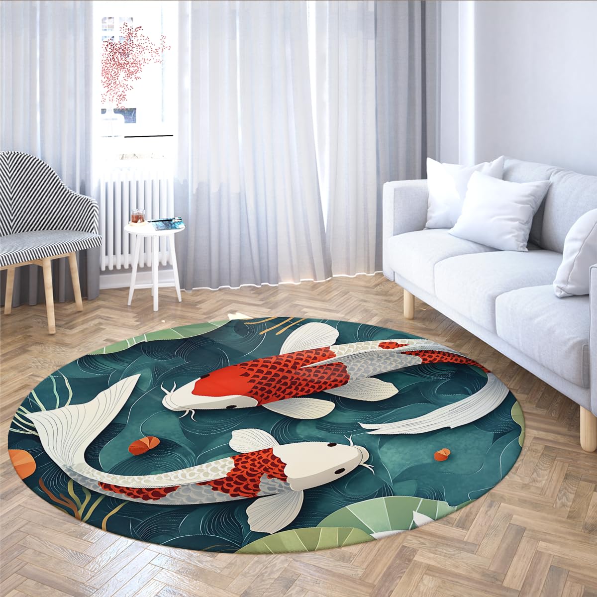 Tapis carpes koï lavable et antidérapant pour éviter les glissades