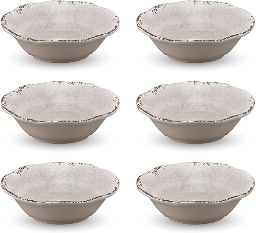 UP ware - Juego de 6 cuencos redondos de melamina sin BPA aptos para lavavajillas, cuencos de cocina para pasta, arroz, sopa y ensalada, cuencos de
