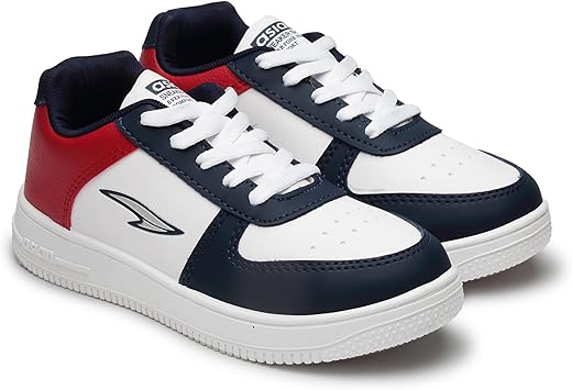 ASIAN Boy’s Thunder-01 Kids Casual White Sneaker High-Neck with Lightweight Synthetic Upper Lace-Up Shoes for Kid’s & Boy’s