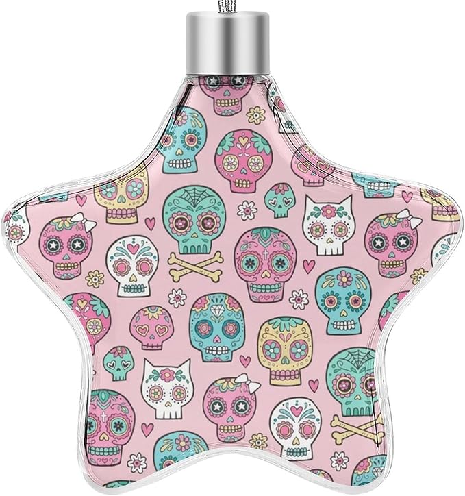 Sugar Skulls Christmas Decorations Star Hanging Xmas Tree Ornaments Wedding Party Supplies