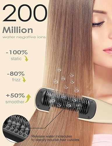 Miniatura 2 de Cepillo alisador de cabello, peine alisador venxis con vapor, 3 ajustes de temperatura y calentamiento rápido de 20 segundos, 120 voltaje y apagado