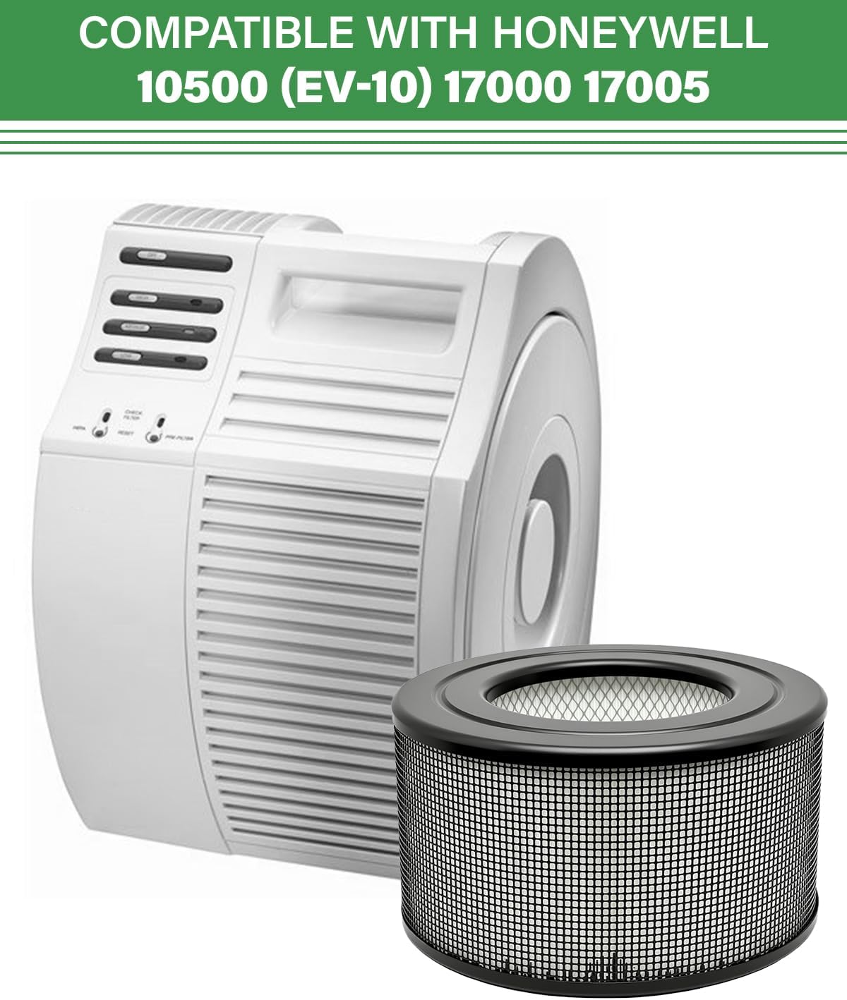 20500 Replacement Filter Set Compatible with Honeywell 10500 (EV-10) 17000 17005 Air Purifiers,H13 True Activated Carbon Pre-Filters Air Clean VOCs Odor