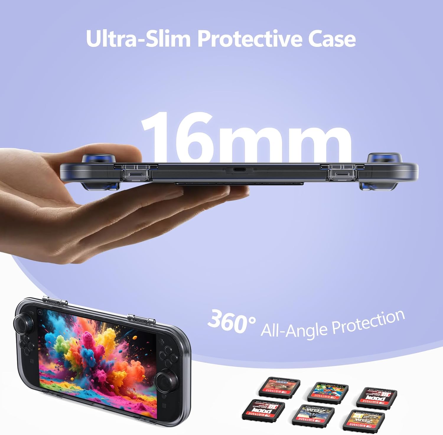 Gagaking Carrying Storage Case for Nintendo Switch 2 2025,Portable Travel Protective Cover with 6 Game Card Slots,Durable PC Material Ultra-Slim Snap Closure - Image 2