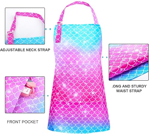 Miniatura 5 de Delantales para niños Niñas Rainbow Unicorn Delantal Niños Kichen Chef Delantales Smock