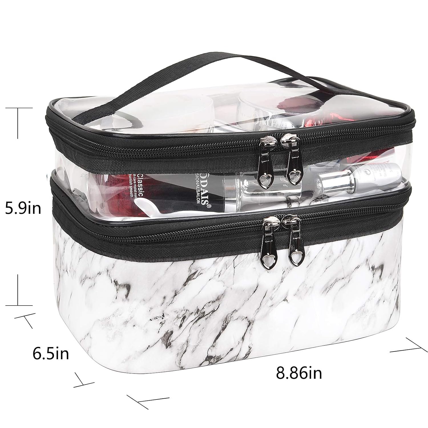 MKPCW Makeup Bags Double layer Travel Cosmetic Cases Make up Organizer Toiletry Bags (Pink) : Beauty & Personal Care