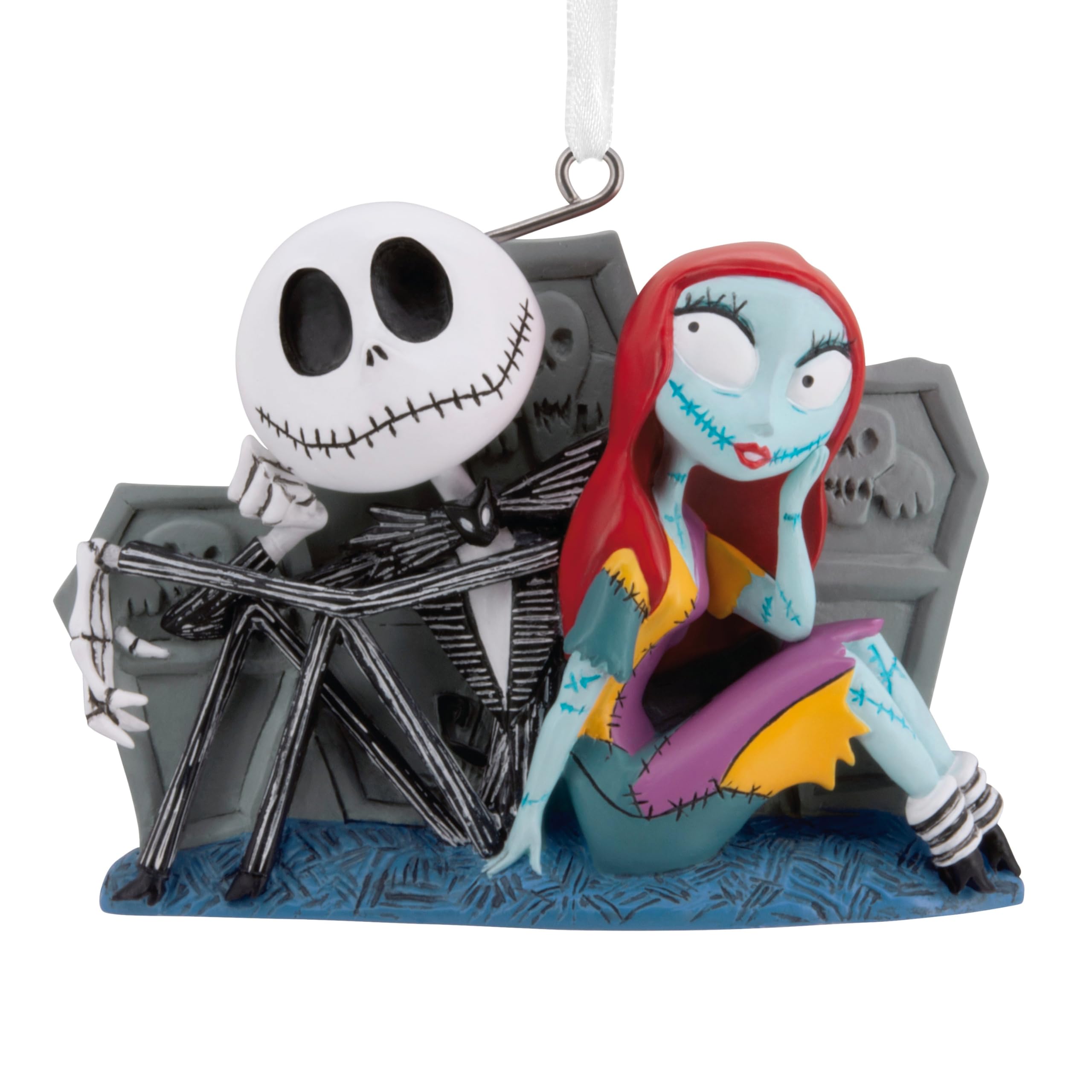 Hallmark Jack Skellington & Sally in Graveyard Keepsake Hanging Ornament, The Nightmare Before Christmas, Tree Decoration