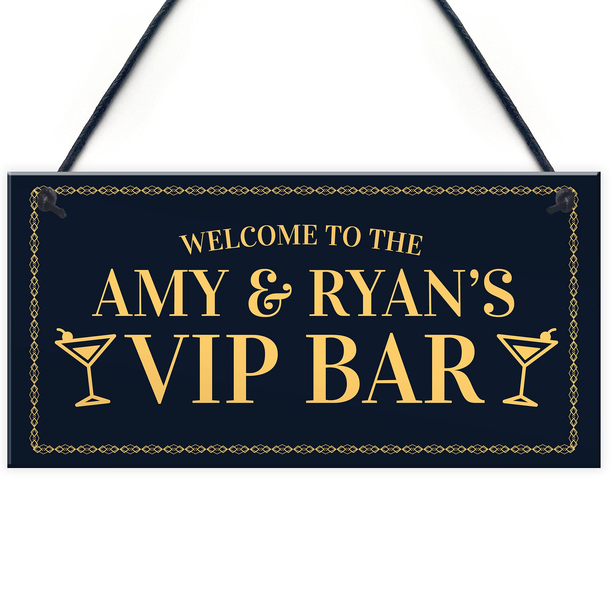 Red Ocean PERSONALISED VIP Bar Sign Home Bar Garden Sign Pub Man Cave Gifts Shed Signs