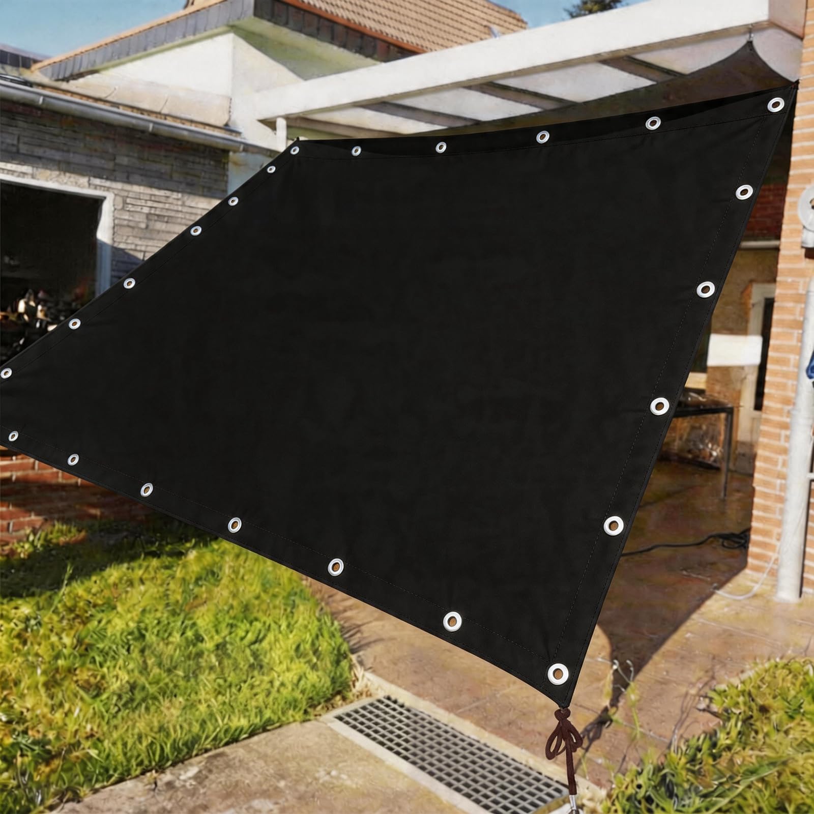 Voiles ombrages rectangulaire imperméable anti-UV et coupe-vent pour terrasse