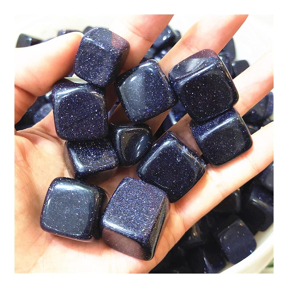 Natürlicher Kristall rau Meditation Wohnkultur Kristall Trommelstein Natürlicher Blauer Sandstein Quarz Kies Würfel Palmenstein Reiki Heilung Meditation Reiki (Size : 500g)