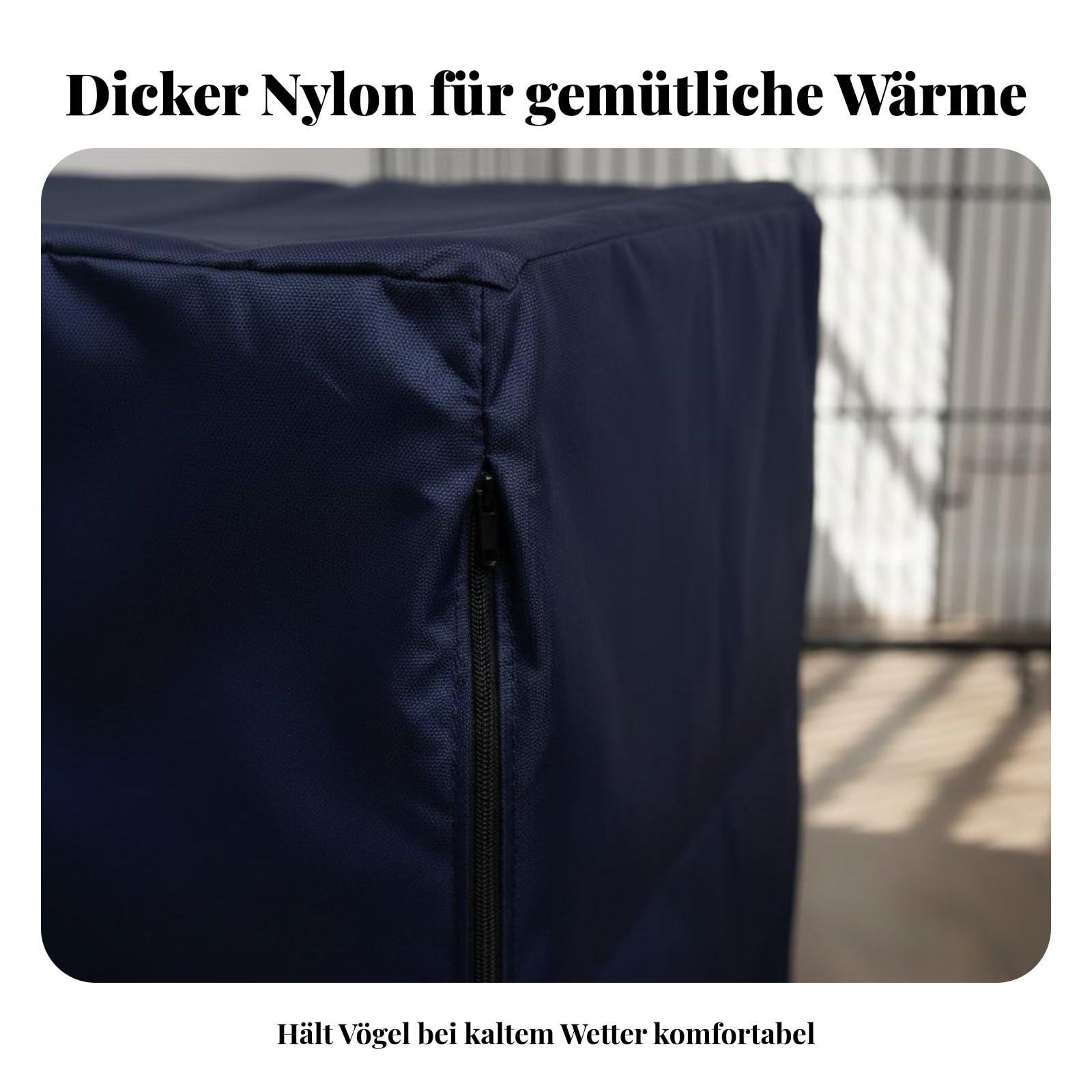 Vogelkäfigabdeckung Käfighülle Käfigschutz Schlafabdeckung aus Verstärktem Nylon mit Doppeltem Reißverschluss für Sonnenschutz Und Lichtreduktion für, Dunkelblau, 47 47 50cm