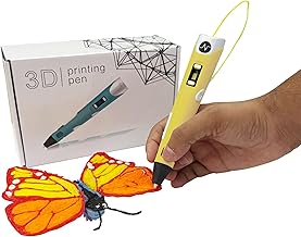 NFIL3D Pen for Kids & Adults|3D Pen Starter Kit – Includes 3Pcs Filament 5Meter Each,1Pcs Cable, 1Pcs Stand,1Pcs Stencils & 1Pcs Pen - for Kids & Gift Set for Birthday (Yellow)