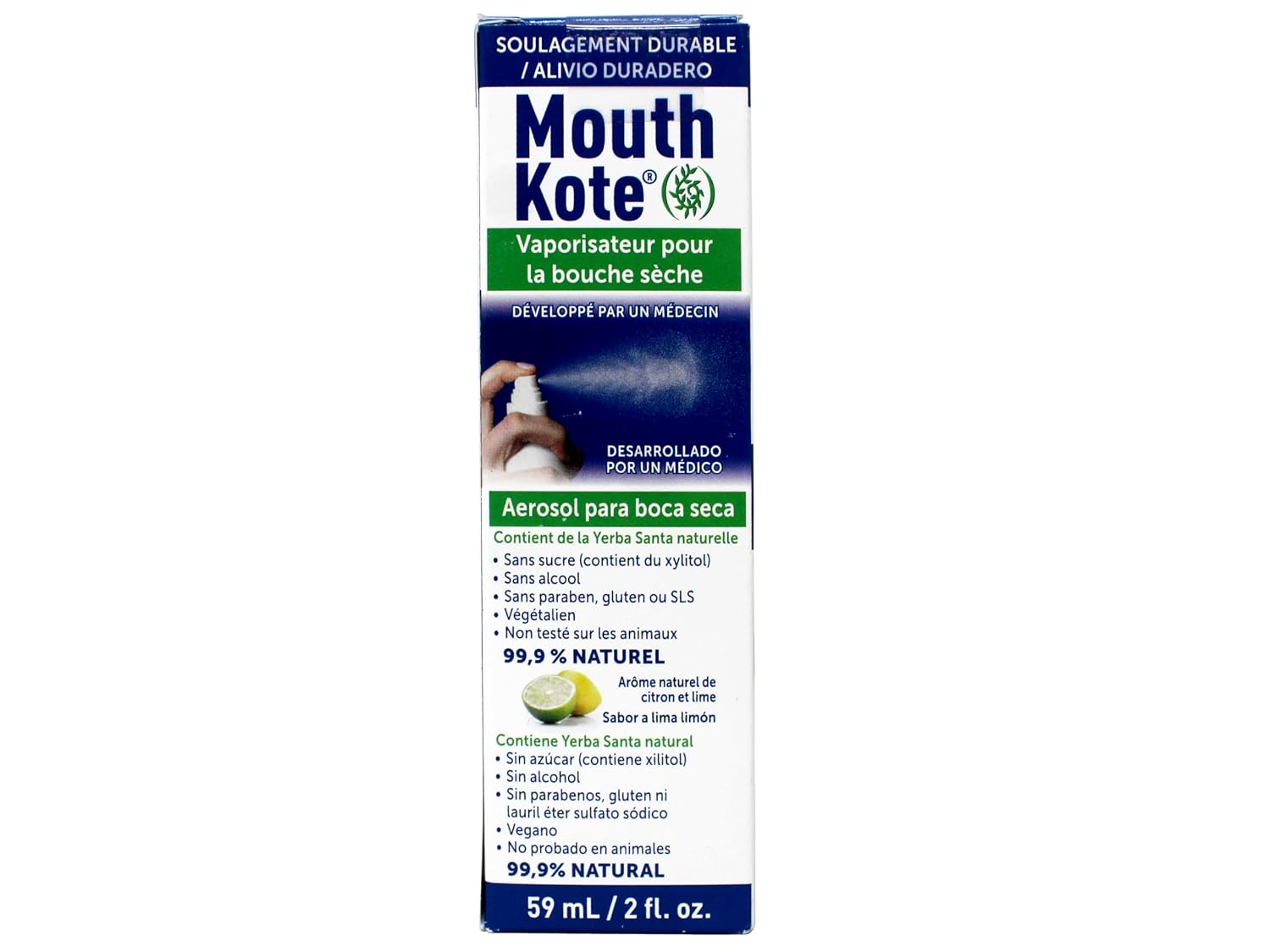 Spray Hidratante Bucal Mouth Kote para Boca e Garganta Seca, 56 g ...