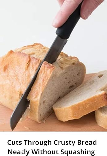 Miniatura 2 de Cestari Paquete de cuchillos de pan de 6 pulgadas, cuchillo de cerámica avanzado para rebanar pan casero y cuchillo de banco para preparar masa