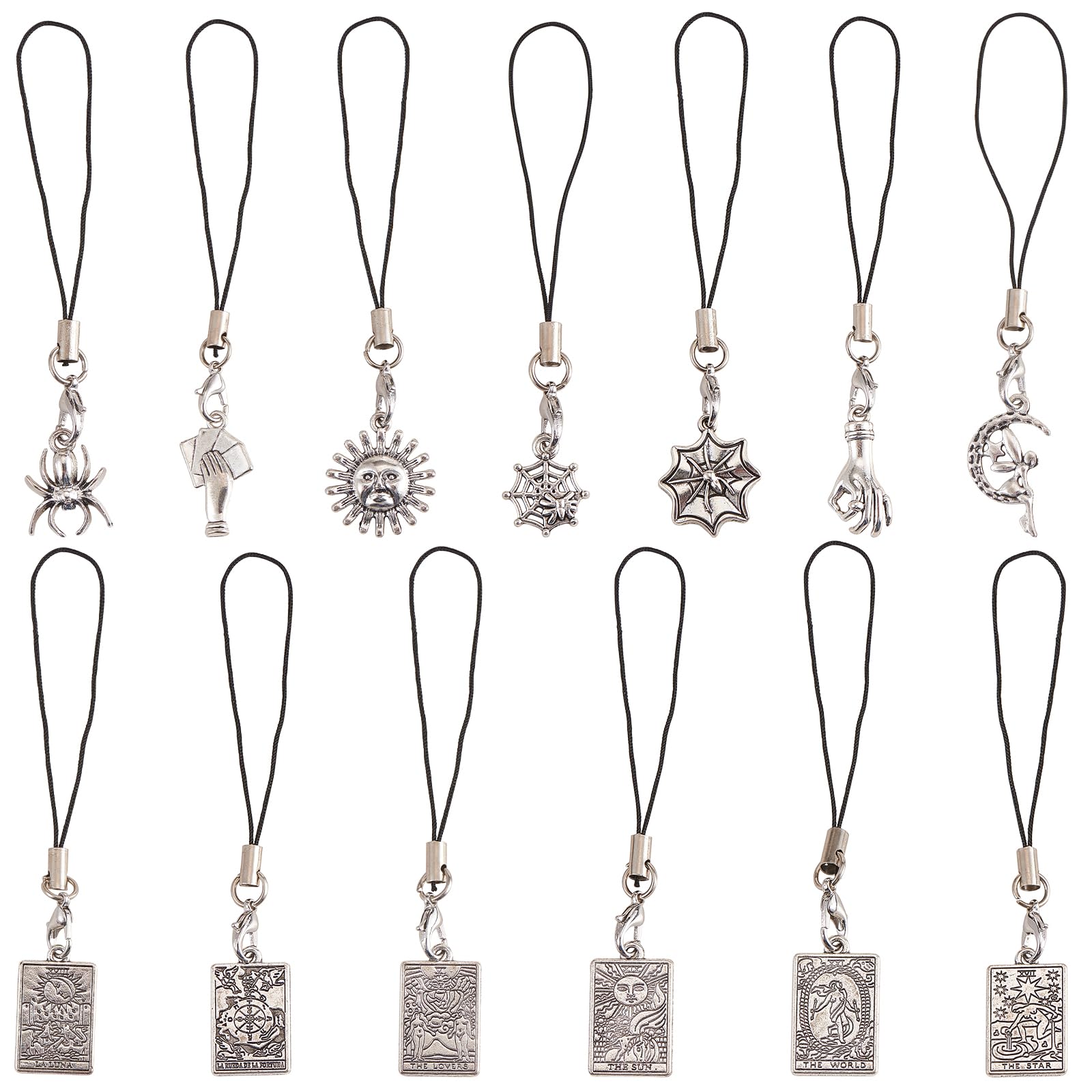 BEEFLYING 13Pcs Phone Strap Charms Pendants Decoration Kawaii Alloy Pendants for Cell Phone Keychain Bag