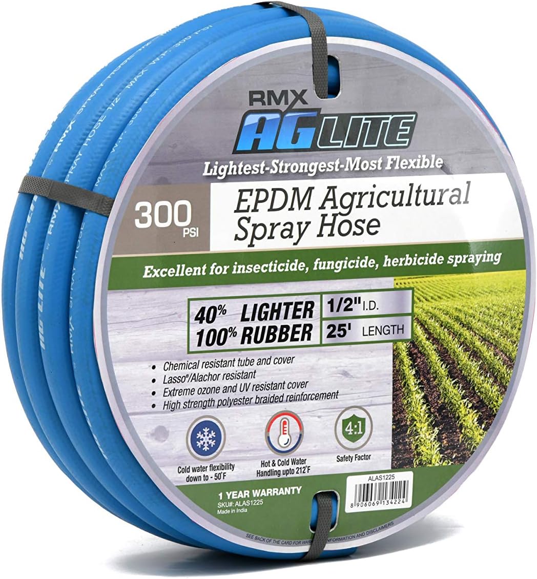 AG-Lite AG-Spray Hose - Lightest, Strongest & Most Flexible (1/2" x 25') - ALAS1225