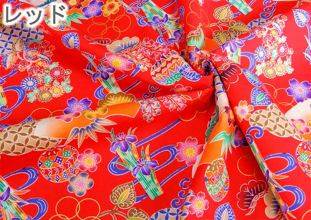 Amazon | 生地 琉球柄 沖縄 紅型風 びんがた ブロード 布 布地 手芸