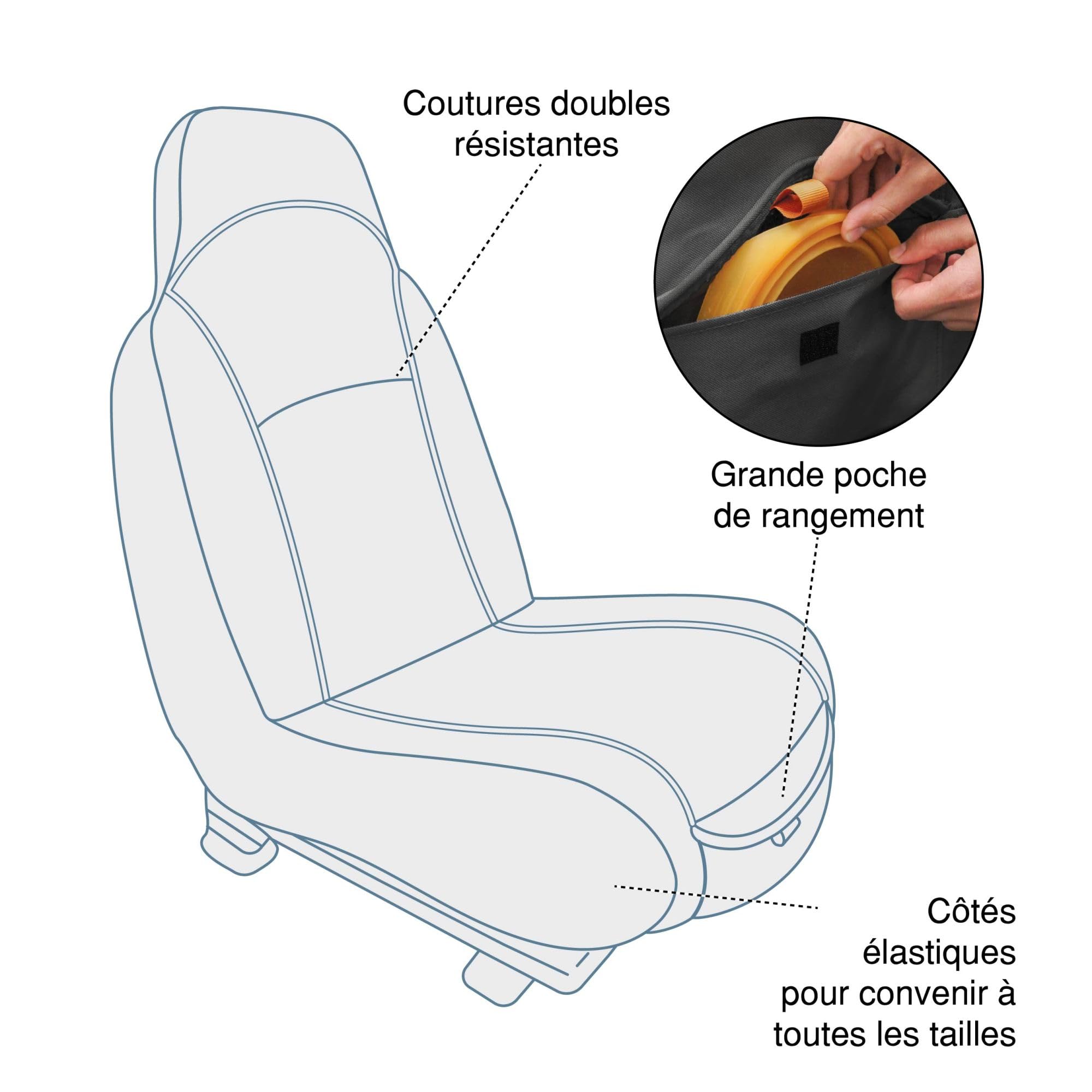 Kurgo Housse de siège Passager Copilot pour Chien, Protection de siège baquets Imperméable et Anti-déchirure, Taille Unique, Noir