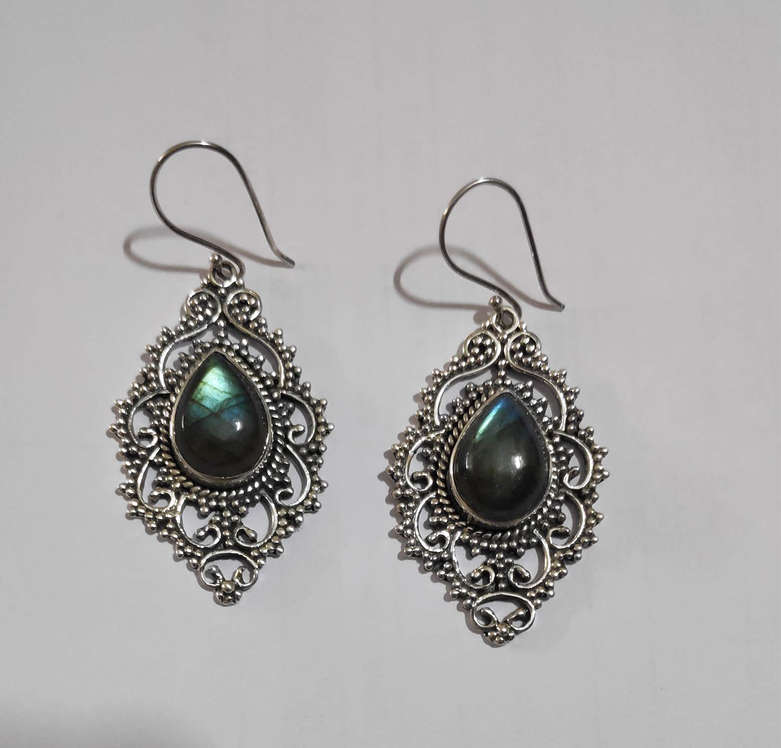 925 Sterling Silber Labradorit handgemachter Damen Ohrring
