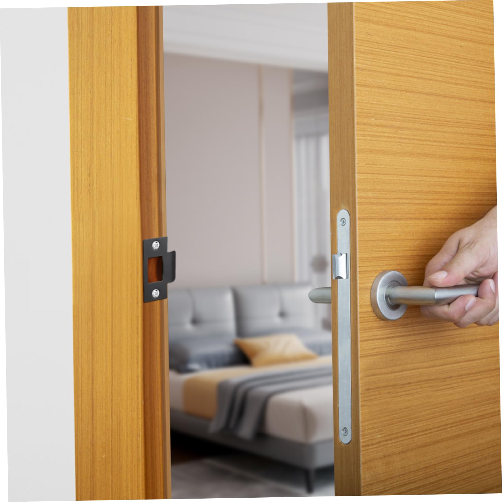 VILLCASE 5 Ensembles Plaque De Renforcement De Porte Inoxydable Lot De Gâches De Pêne Pour Sécuriser Vos Portes Plaques De Renforcement Durables 4 Pièces * 5