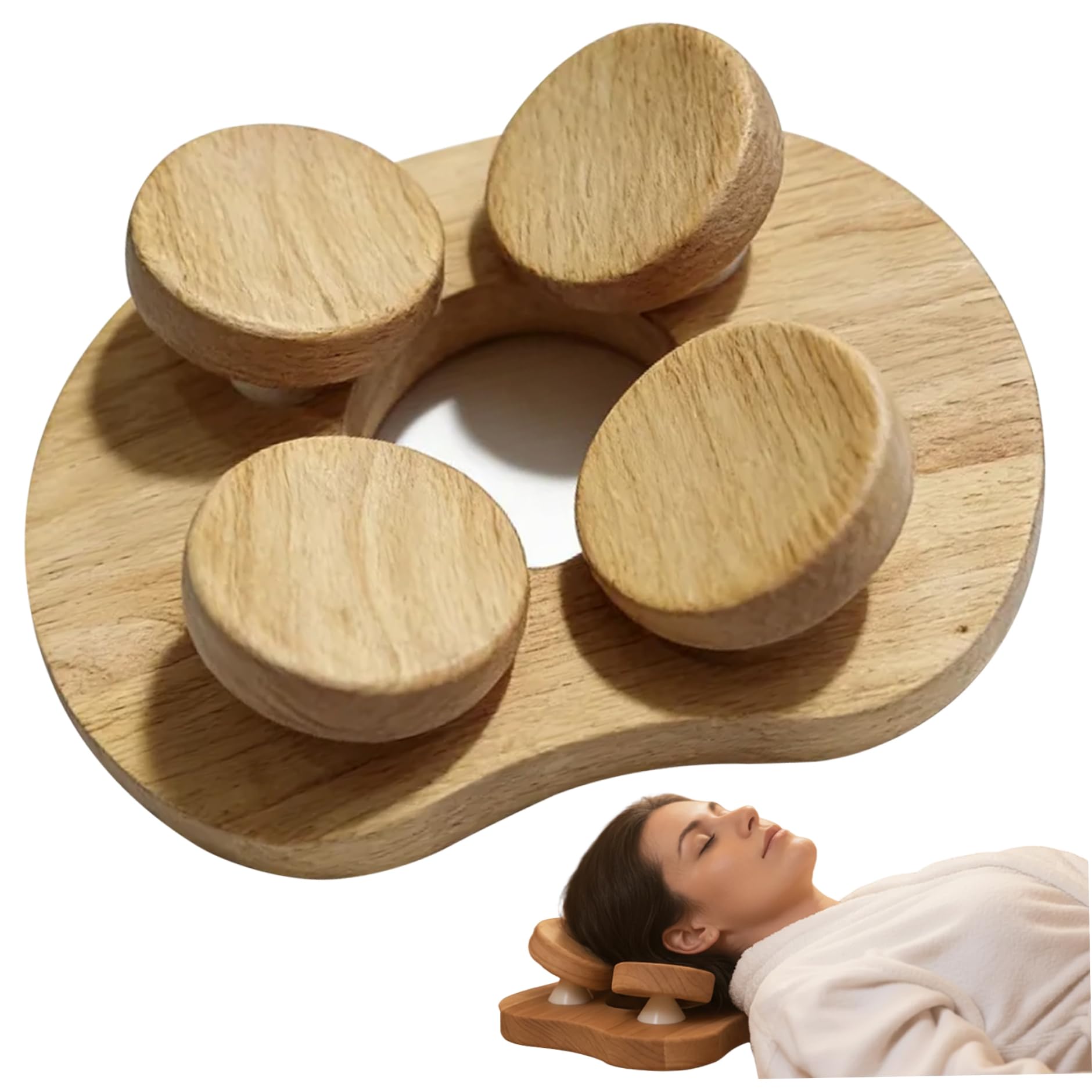 Almohada para sauna, reposacabezas de madera para sauna con diseño giratorio para soporte para el cuello, almohada ergonómica cervical para spa en el hogar y uso en la habitación, reposacabezas