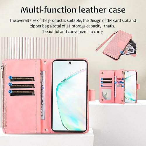 Miniatura 9 de Asuwish Funda para teléfono Samsung Galaxy Note 10 Plus Note10+ 5G con protector de pantalla de vidrio templado y tarjetero con cremallera abatible