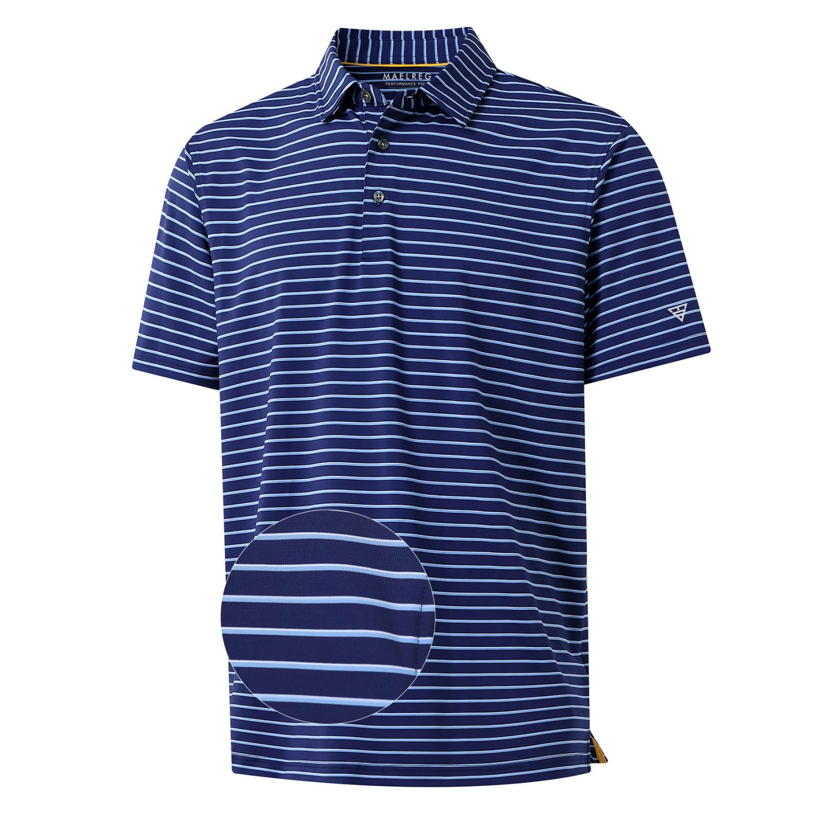 M MAELREE Striped Golf Polo