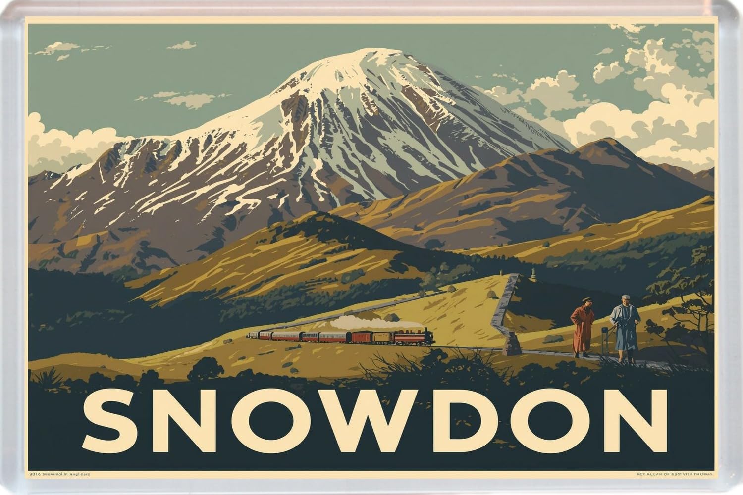 Baked Bean Store Multicolor Snowdon - Wales - Jumbo Artistic Fridge Magnet 96 X 67Mm Bbsfhm3620