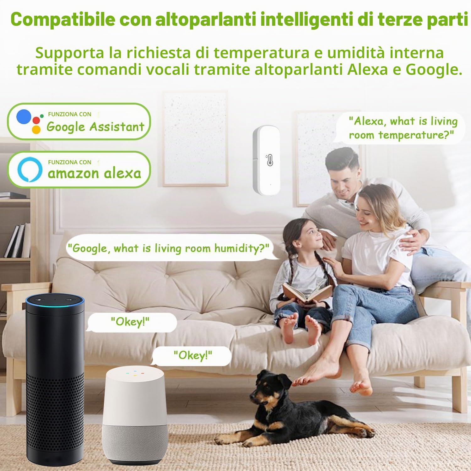 Termometro igrometro WiFi intelligente, sensore di temperatura e umidità per interni ed esterni, con monitoraggio tramite app remota compatibile Alexa/Google Assistant(4 Confezione)