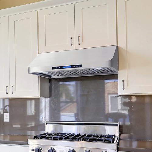 Miniatura 3 de COSMO COS-QS90 Campana extractora debajo del gabinete con 500 CFM, filtros permanentes, luces LED, convertible de conductos a sin conductos (kit no