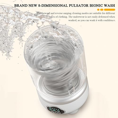 Vista 2 de Mini lavadora portátil de ropa interior – Mini máquina de lavandería de 1.6 L, 3 modos de limpieza, diseño de almacenamiento de energía, se puede