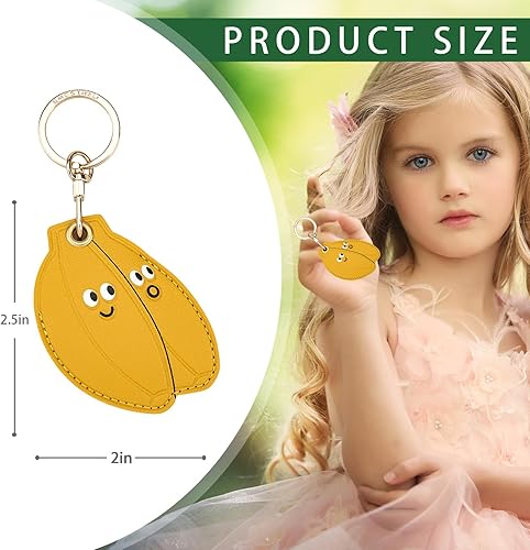 Miniatura 131 de Funda de cuero compatible con Apple AirTag, rastreador de llavero GPS Airtag con llavero, cubierta protectora antiarañazos para AirTag