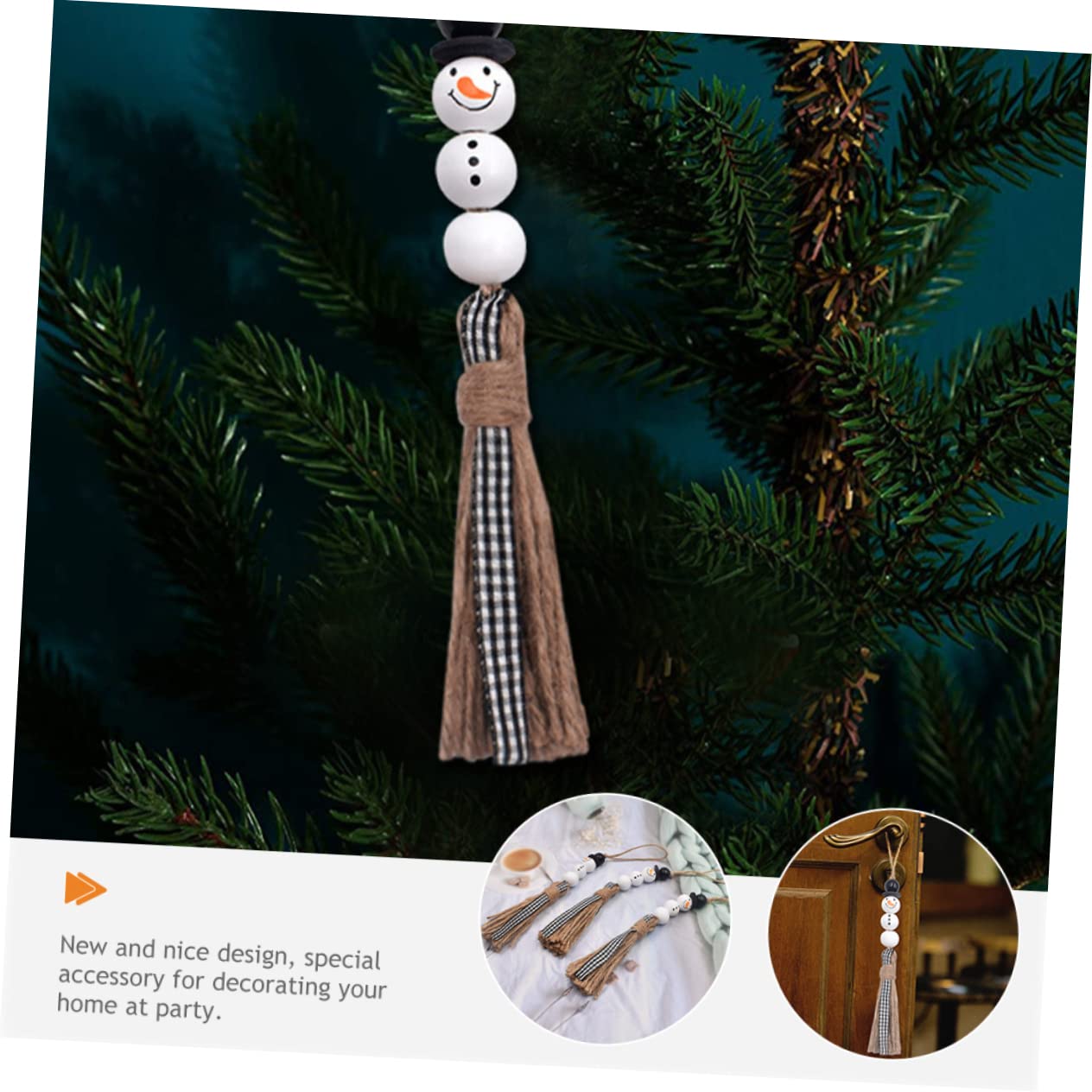 TOPBATHY 16 STK Quastenperlen ferienhaus Dekorationen perlengestuftes Tablettdekor weihnachtsdeko graceling frantzen Girlande aus Holzperlen weihnachtsschmuck zum aufhängen betäuben