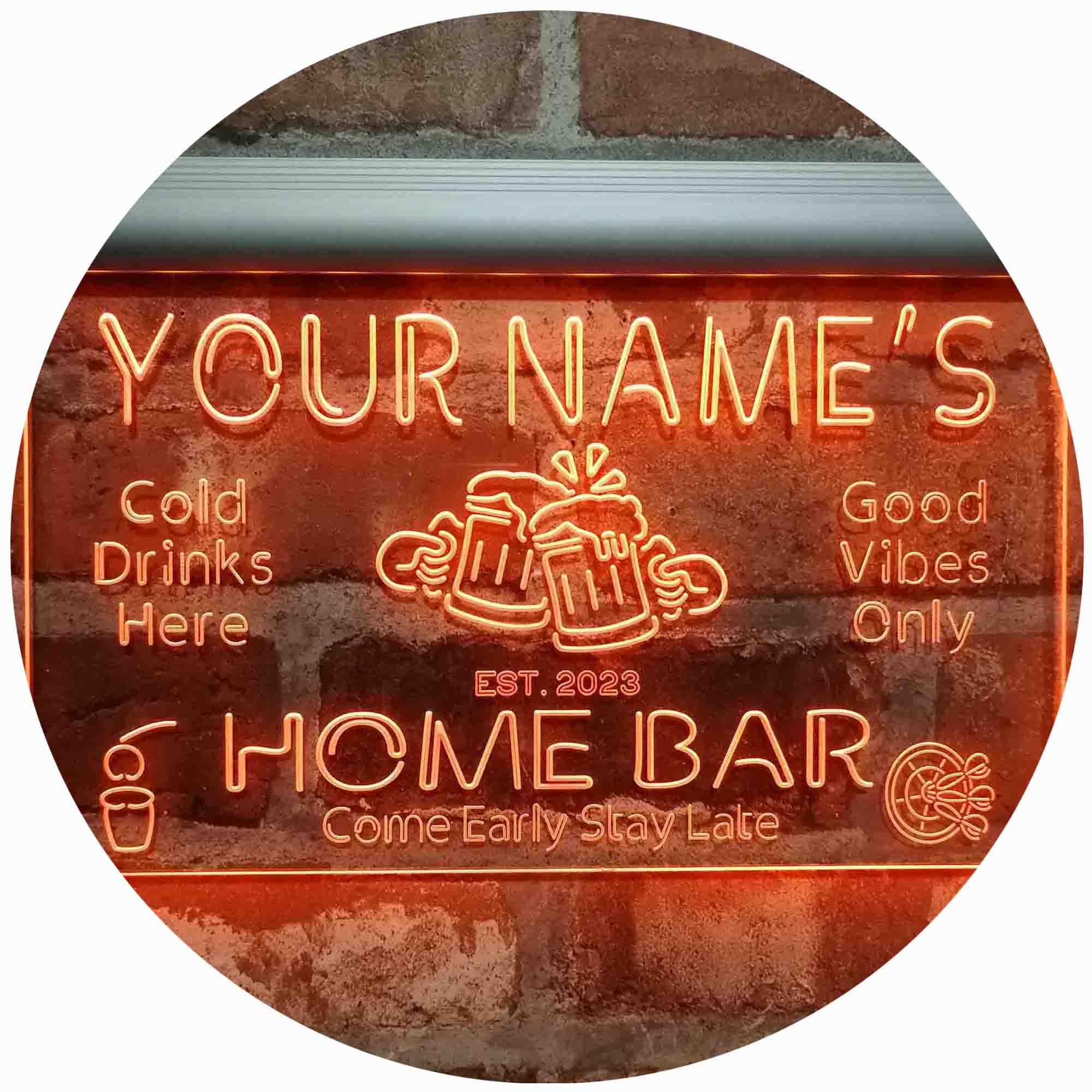ADVPRO Personalized Your Name Custom Home Bar Beer Established Year Single Color LED Neon Sign 16 x 12 Inches st4s43-p11-tm-o — image 1