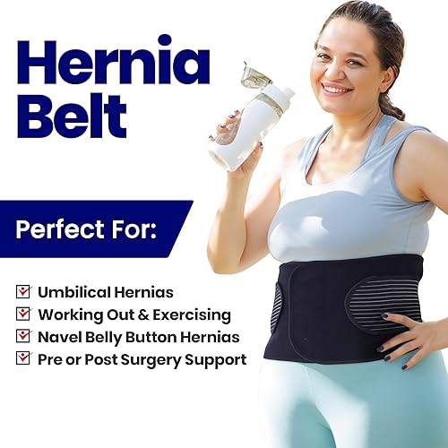 Miniatura 3 de Cinturón de hernia para hombres o mujeres, faja abdominal ancha poscirugía, cinturones de apoyo para hernias umbilicales, inguinales, hernias del