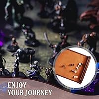 Vista 7 de Civaner Bandeja de dados plegable para rodar, soporte de cuero para dados, caja de almacenamiento compatible con mesa DND RPG (marrón, 2 piezas)