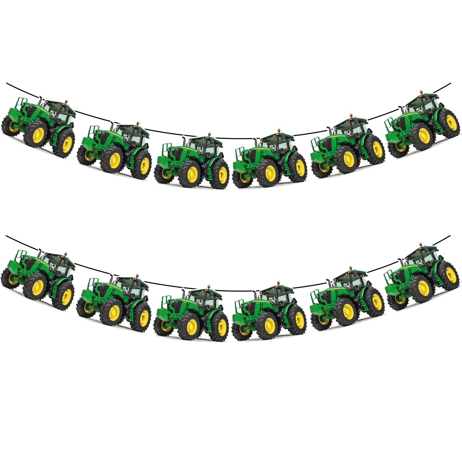 12-Piece Tractor Bunting Card-Style Party Banner Green Pennant Decorations Suitable for Tractor-Themed Party Hanging Banner Decorations Indoor and Outdoor Use