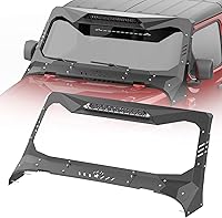 KURMT Madmax Heavy Duty Windshield Frame Guard for Jeep Wrangler JL & Gladiator JT 2018-2025 w/ 90W LED Lightbar