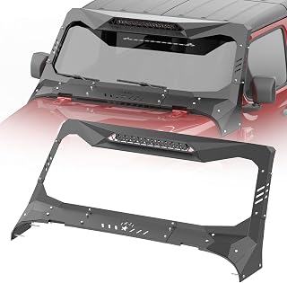 KURMT Madmax Heavy Duty Windshield Frame Guard for Jeep Wrangler JL & Gladiator JT 2018-2025 w/ 90W LED Lightbar