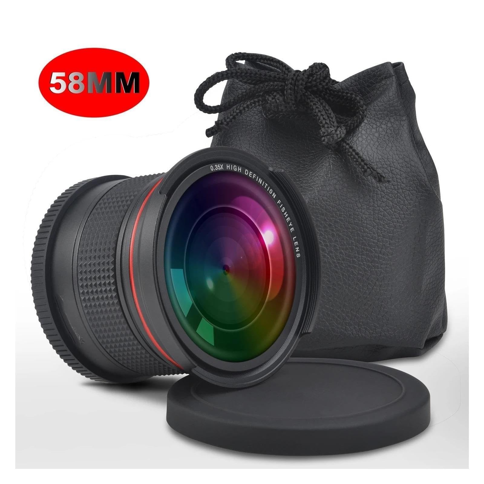 Compatibile con Canon, obiettivo Fisheye 58MM 0,35X