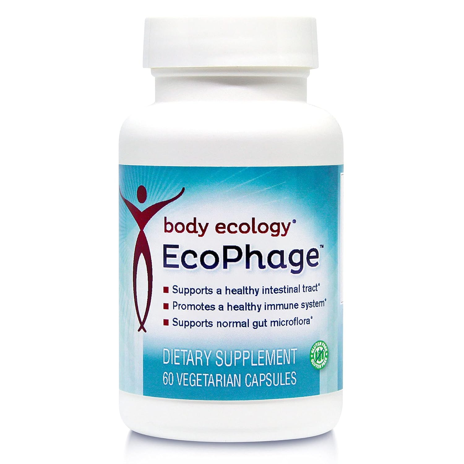 Body Ecology EcoPhage | Suplemento Prebiótico e Probiótico com Bacteriófagos | Promove Imunidade Saudável e Suporte ao Trato Intestinal | 60 Cápsulas Vegetarianas