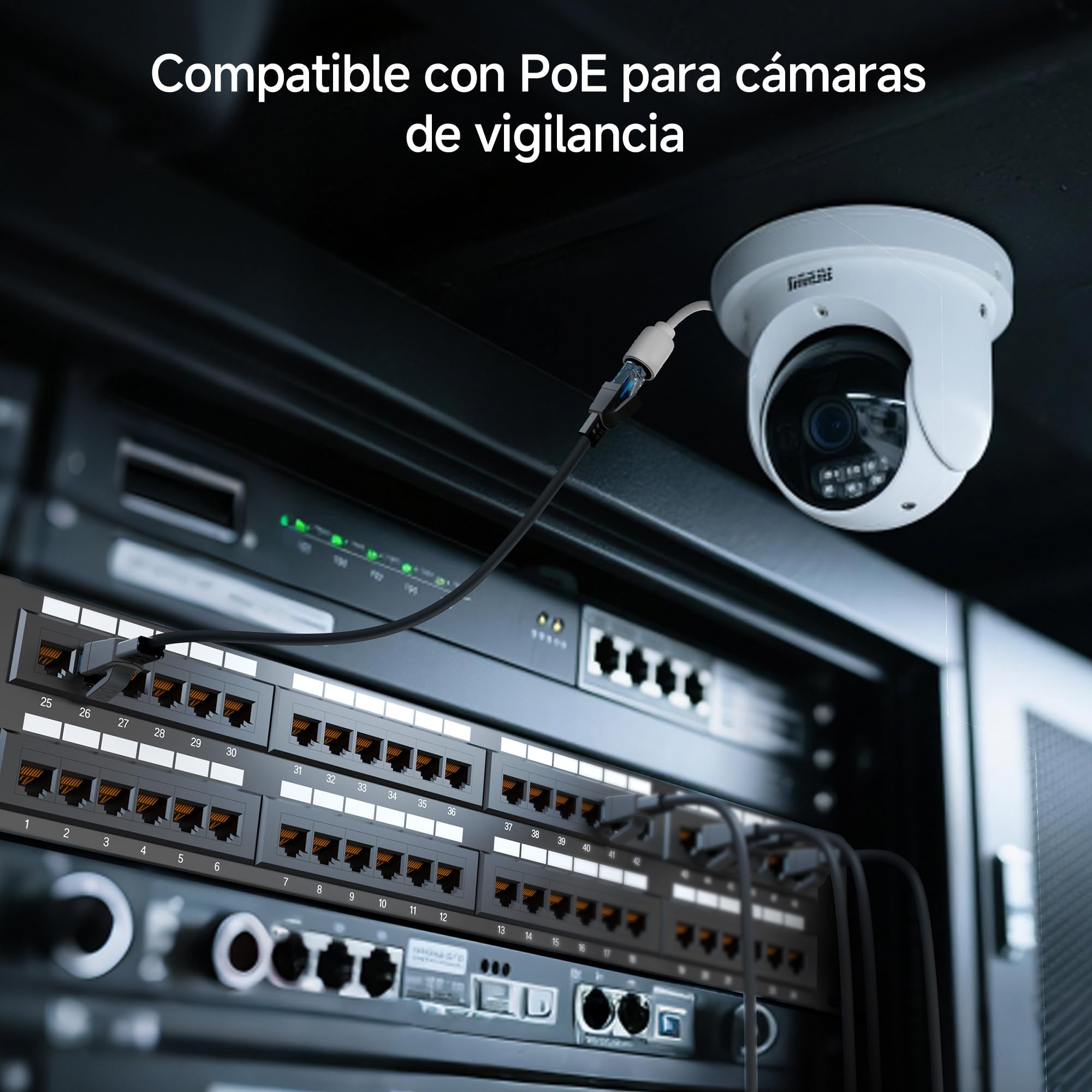Cable Matters Panel de conexión de red de 48 puertos para montaje en bastidor o en pared 2U de 19 pulgadas para conmutador de red Gigabit, compatible con herramientas de impacto 110 o Krone